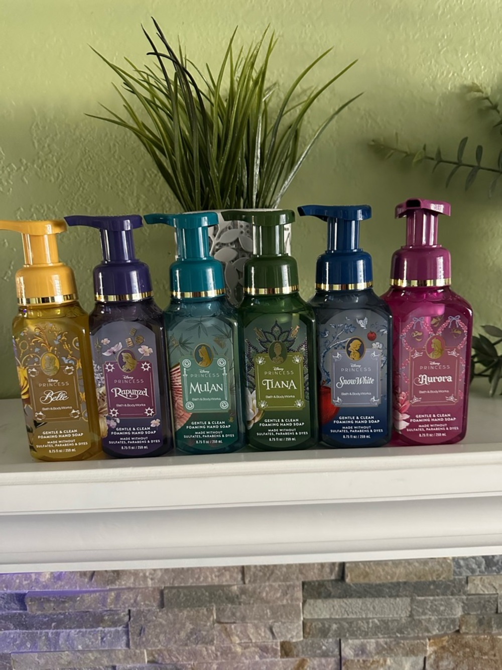 Disney Princess Foaming Hand Soap Set - Yellow, Purple, Teal, Green, Blue, Pink